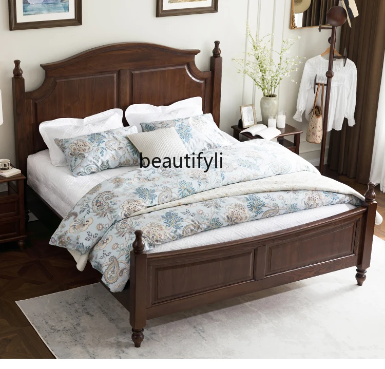 

American Master Bedroom Double Bed Simple Modern Full Solid Wood Bed So Easy So Beauty Style 1.8 M Ash Wood