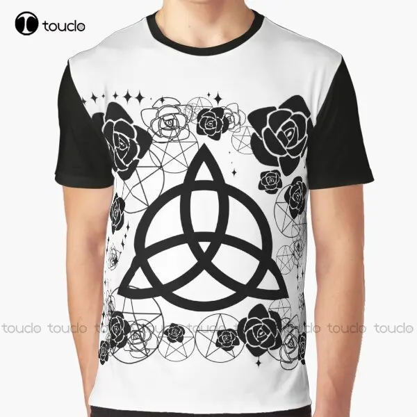 Charmed Triquetra. Pagan Wicca Witches Graphic T-Shirt Graphic Tees Digital Printing Tee Shirts Christmas Gift New Popular