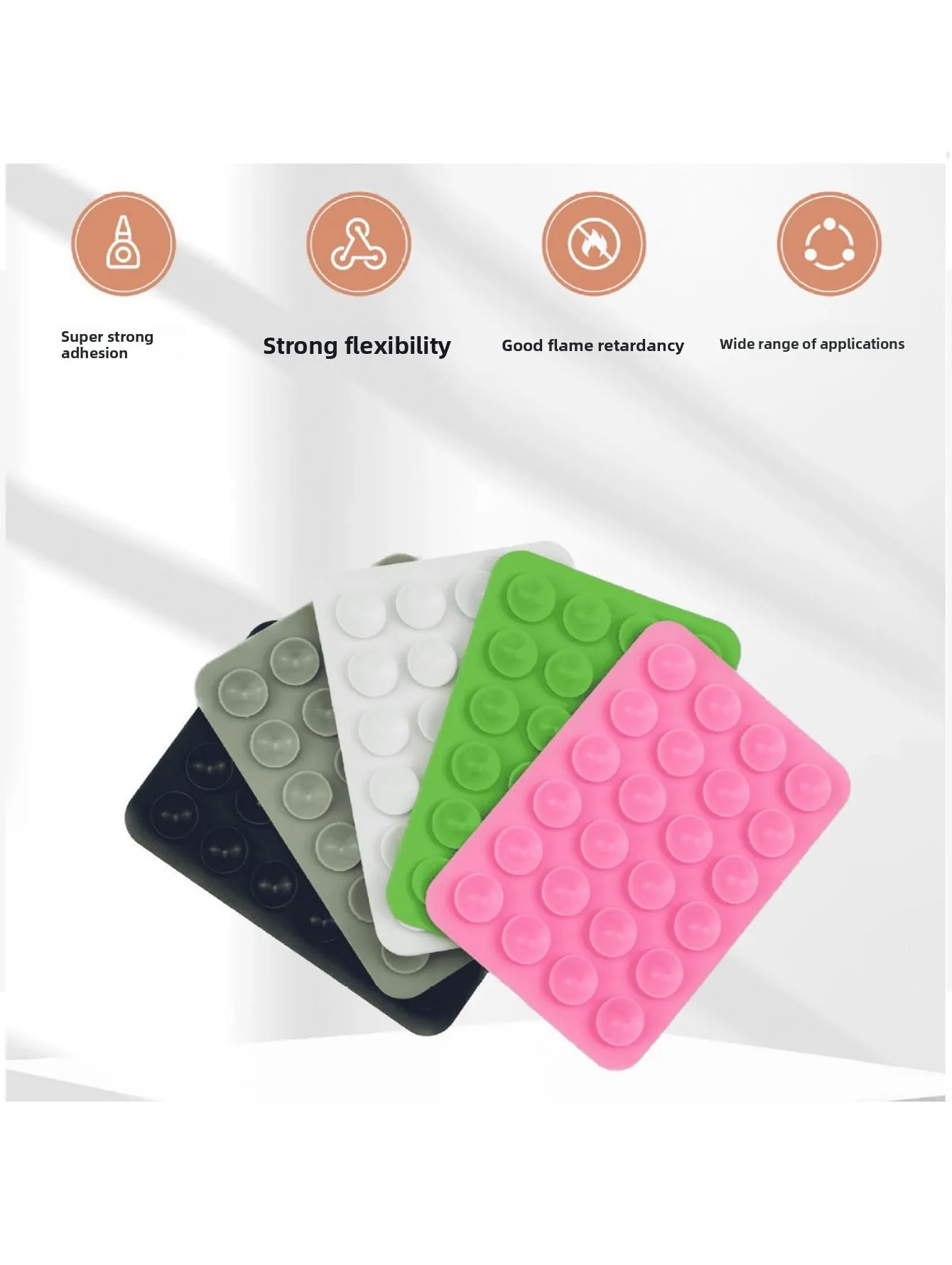 Silicone Self-Adhesive Suction Cup Phone Holder, Suitable for Shower Mirrors, Taking Photos, Selfies, and Recording Videos