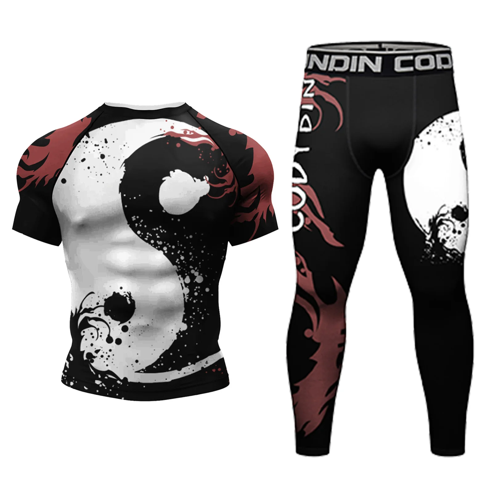 Cody Full 3D Print Compression Long Sleeve Bjj High Quality T Shirt Custom Design Muay Thai Shorts for Men Gym Fitness Sets