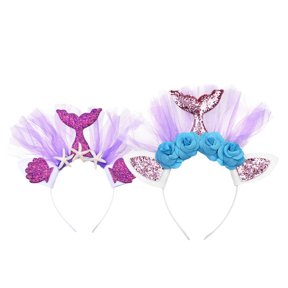 

1pc Mermaid Hair Hoop Shell Headband Girls Cartoon Hairband Lightweight Non Deformation Kids Party Favors Accessories
