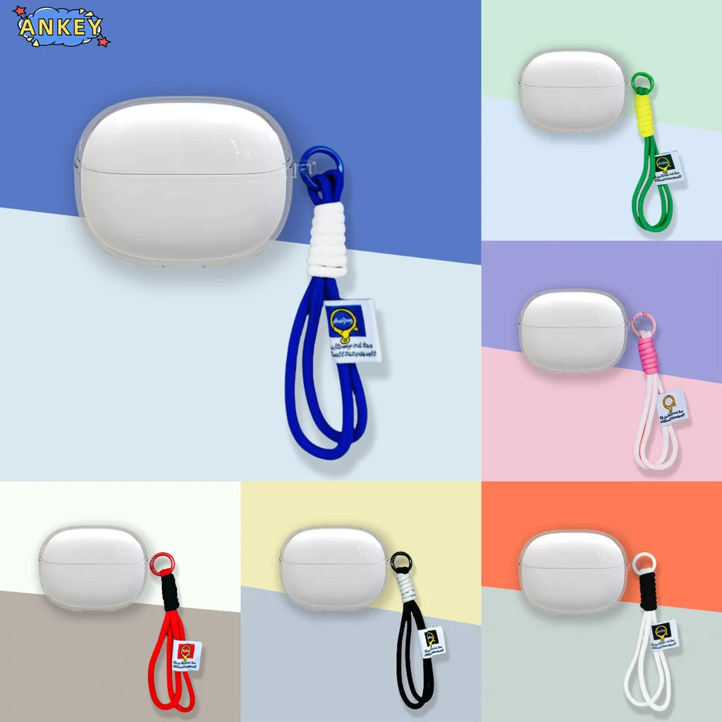 Clear Case for Redmi Buds 5 Pro TPU Protective Transparent Covers Redmi Buds5pro Lanyard Bluetooth Earphone Portable Shell