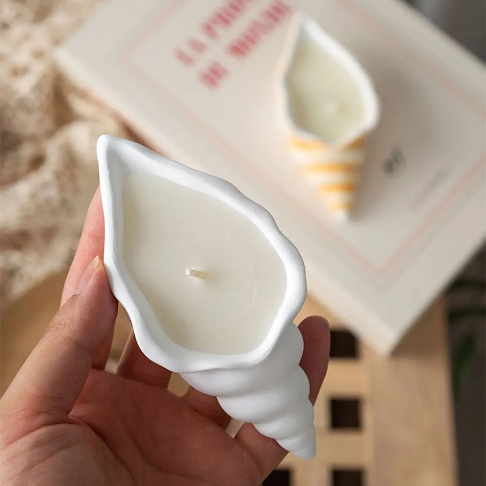 Conch Candle Cup Silicone Mold Cute Scallop Starfish Tray Candle Candle Holder Gypsum Cement Resin Clay Mold
