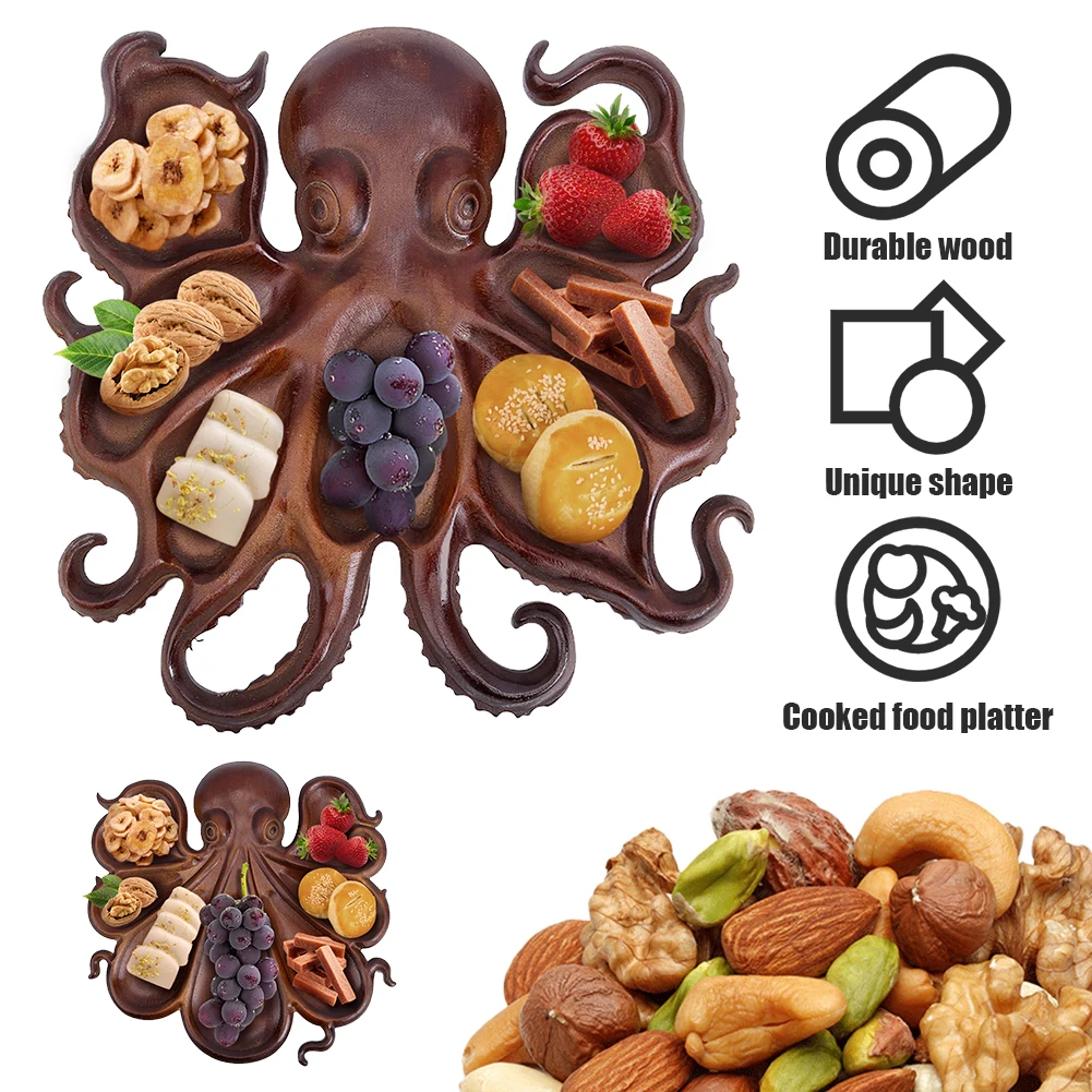 Oktopus-Charcuterie-Teller, Charcuterie-Tablett mit Tiermotiv, multifunktional, für Meeresfrüchte-Liebhaber und Unterhaltungsbehälter
