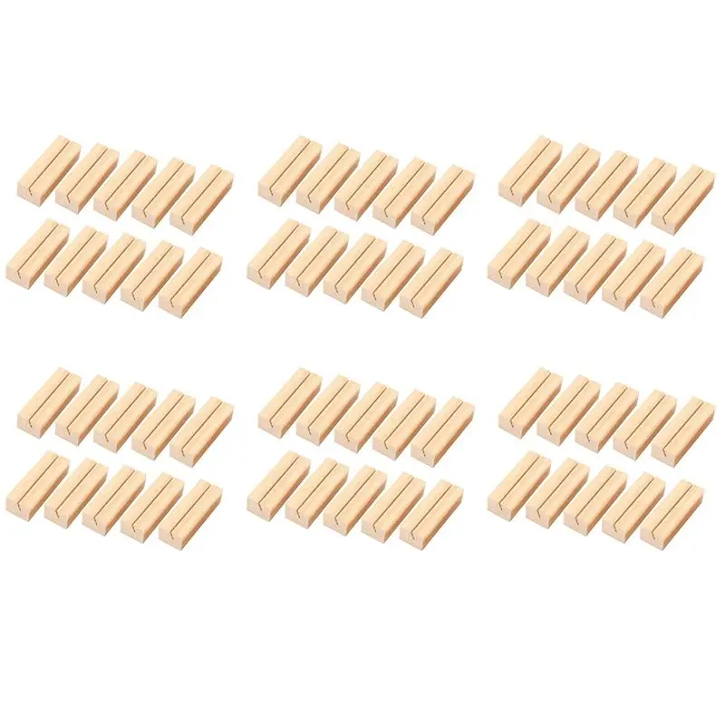 

AT29-120 Pieces Wood Place Card Holders, Wooden Table Number Holder Memo Stand Clamps Stand Card Desktop Message Crafts