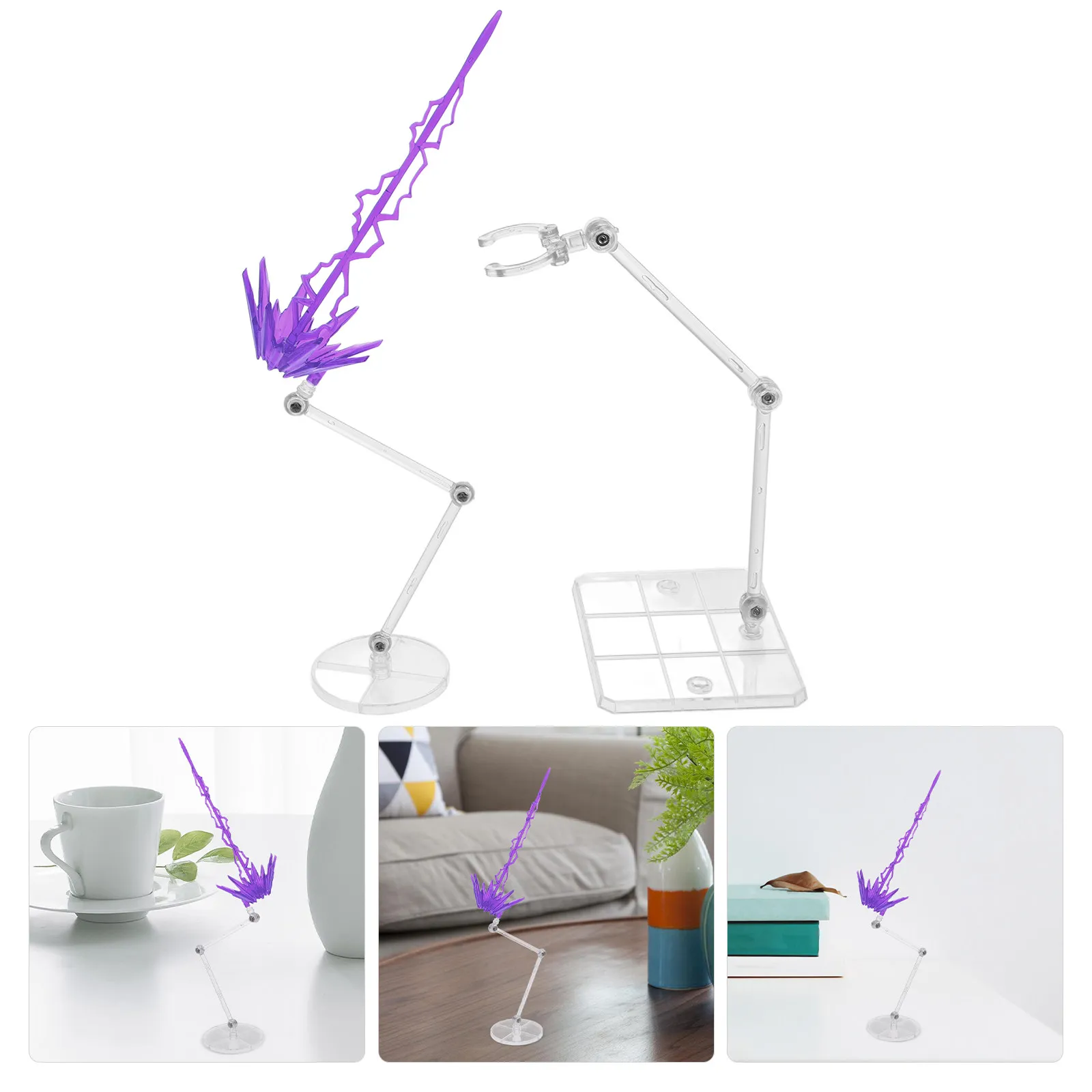 

1Set Display Stand for Action Figures Anime Collectibles Clear Stable Base Portable Desktop Rack with Eye-Catching