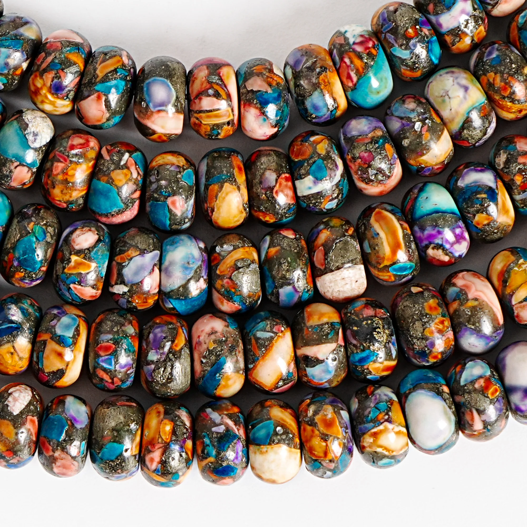 Multicolored Turquoise 4x2mm 6x4mm 8x5mm Gold Thread Smooth Abacus Dyed Beads for Jewelry Making Bracelet Necklace Accessories