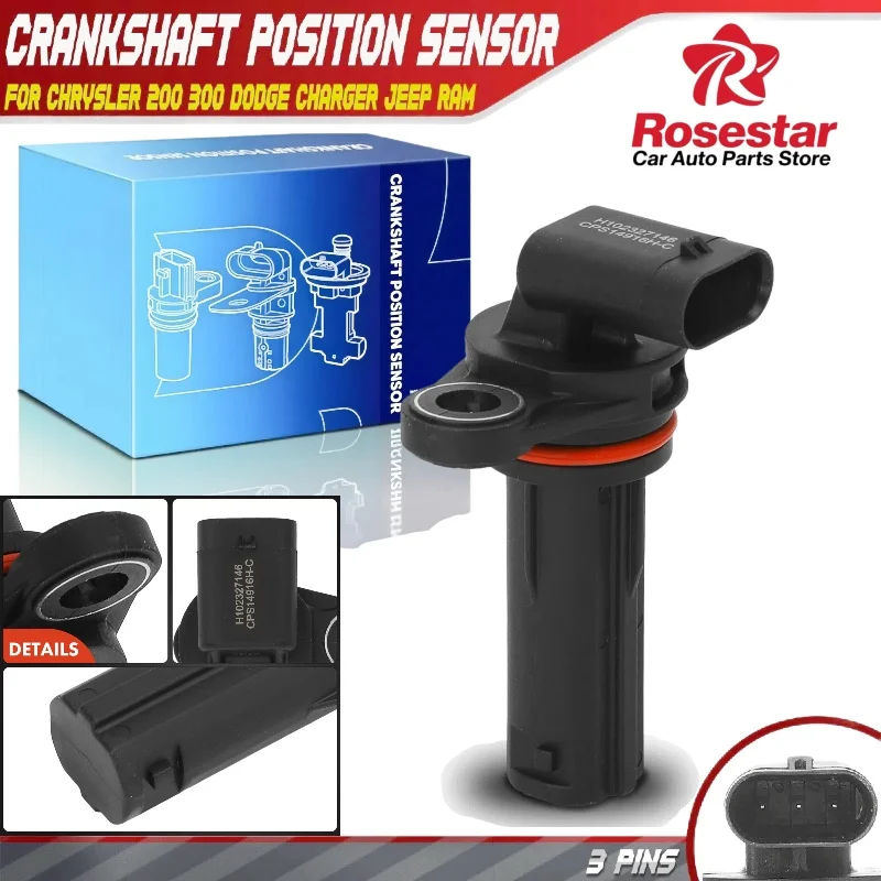 

Crankshaft Position Sensor for Chrysler 200 300 Dodge Charger Jeep Wrangler Ram 05149167AD 5149167AF, PC893, S10404 5149167AE