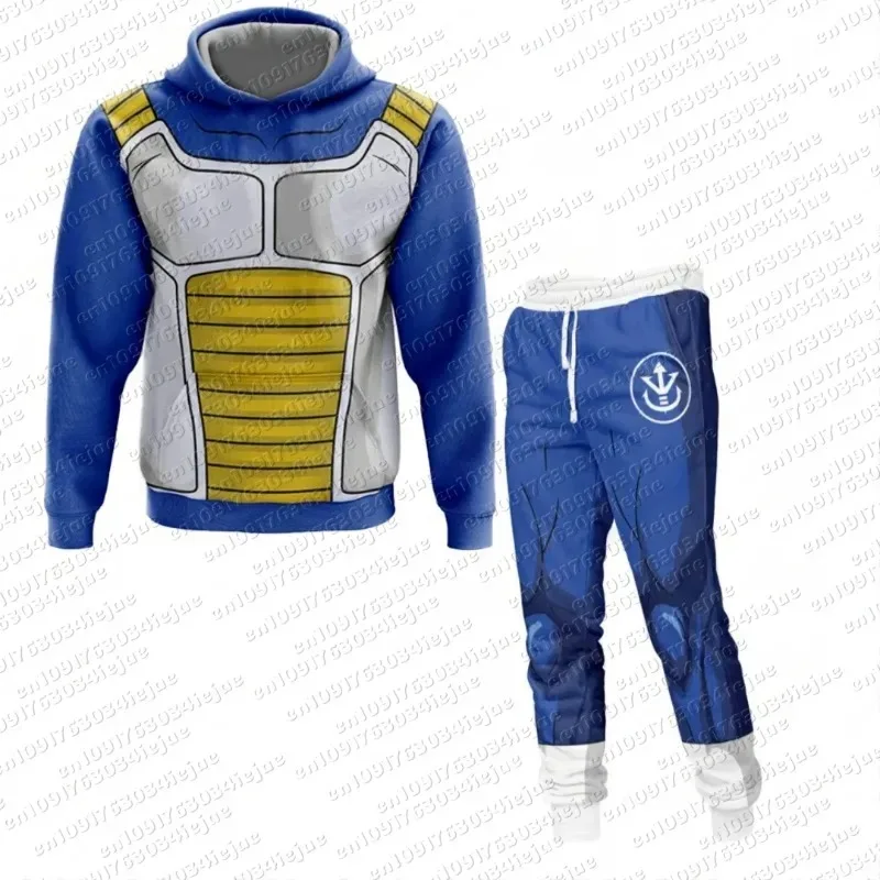 2026 Adult Hoodie Girl Sport Sweatshirts Cosplay Set Boys Men Top Casual Pants Autumn Winter Vegeta Armor Dragon Ball Z Hoodie