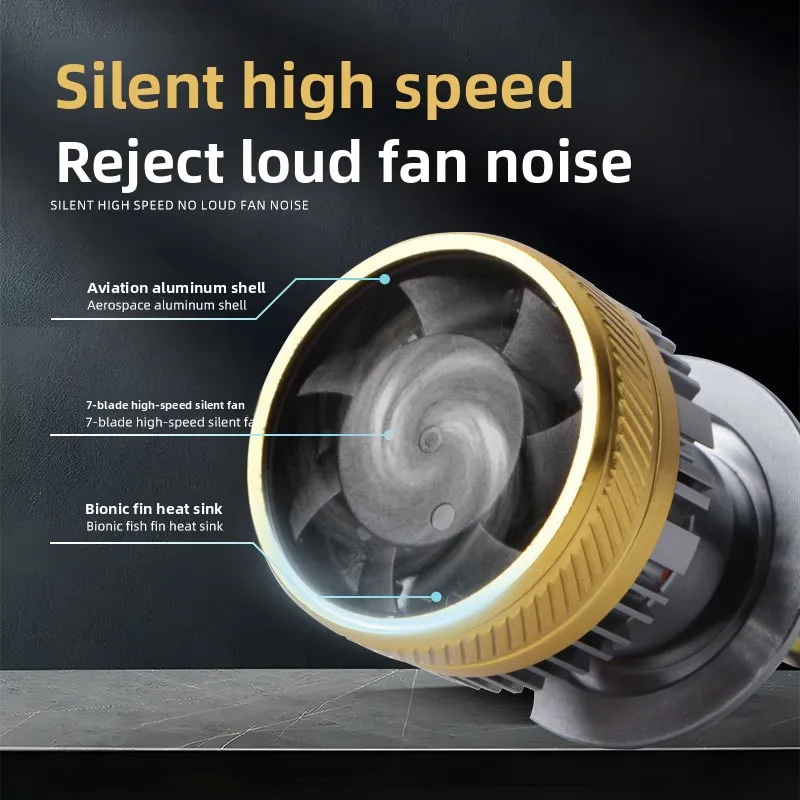 سيارة Led المصباح H7 عالية الطاقة رصاصة مزدوجة النحاس أنبوب السوبر مشرق H11 ضوء لمبة H4 بعيدة وقريبة المتكاملة H7 المصباح