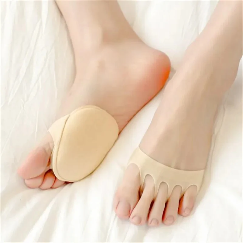 1-4pair Five Toes Forefoot Pads for Women High Heels Half Insoles Foot Pain Care Absorbs Shock Socks Toe Pad Massaging Toe Pad