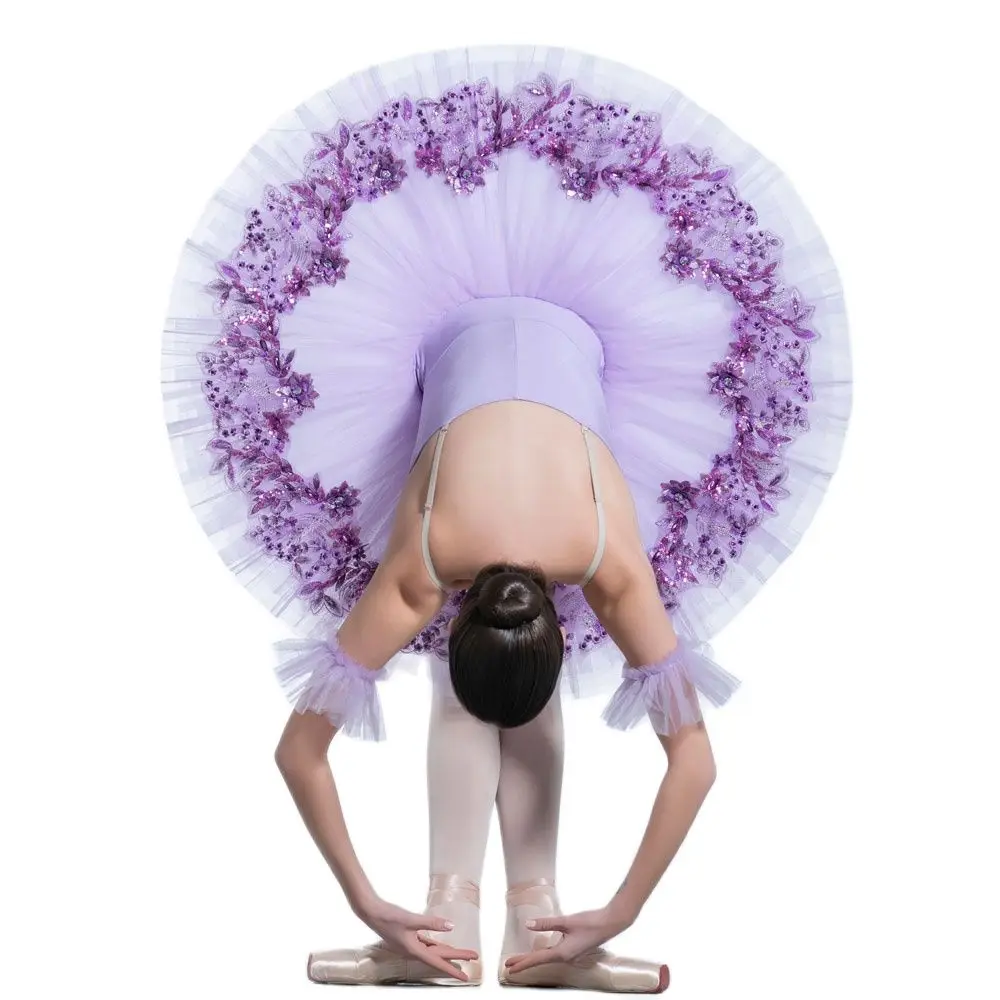 BLL083 Stunning Lilac color Ballet Costume Pre-professional Ballet Tutu Girl & Women stage performance Pancake Tutu