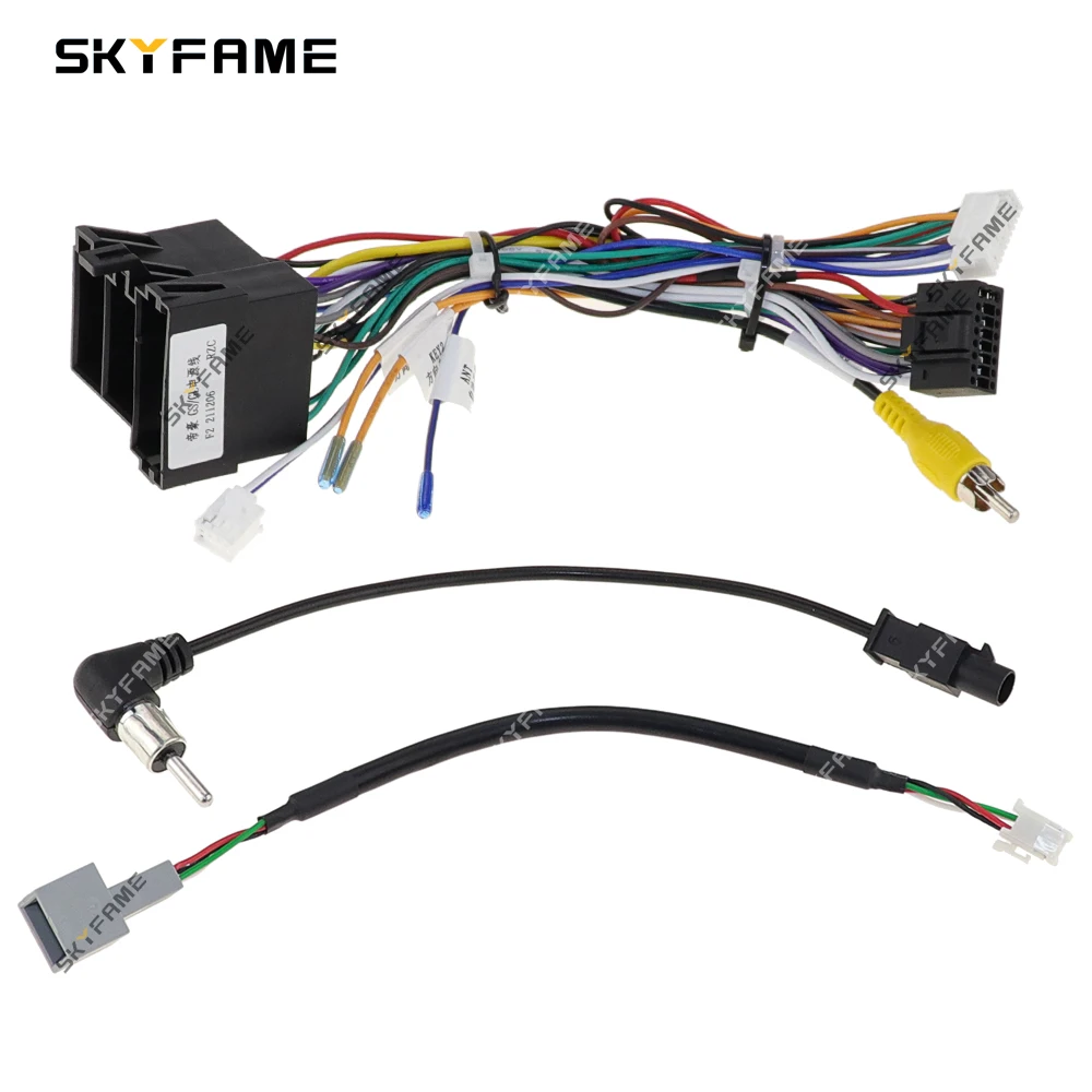 SKYFAME-Adaptador de arnés de cableado de coche, decodificador de caja Canbus de 16 pines, Cable de alimentación de Radio Android para Geely Emgrand GS GL Vision X3