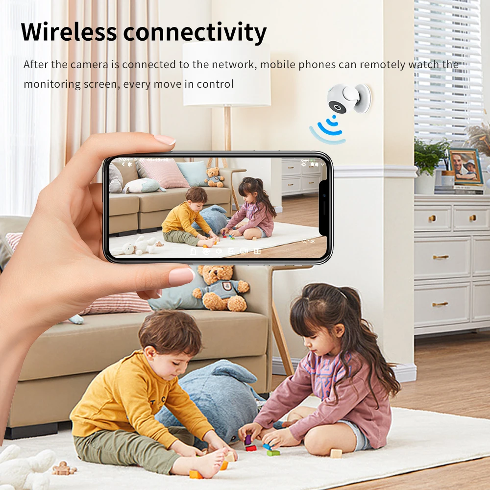 Câmera de segurança WiFi A5 1080P HD com detecção de movimento de visão noturna 170 °   Grande angular montagem magnética nuvem TF armazenamento casa bebê