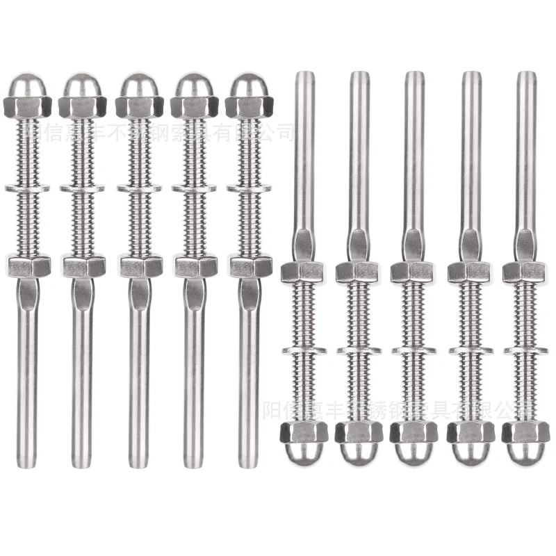 10Pcs Stainless Steel Cable Railing Hardware Threaded Tensioner Stud Ends for 1/8'' Cable Railing System