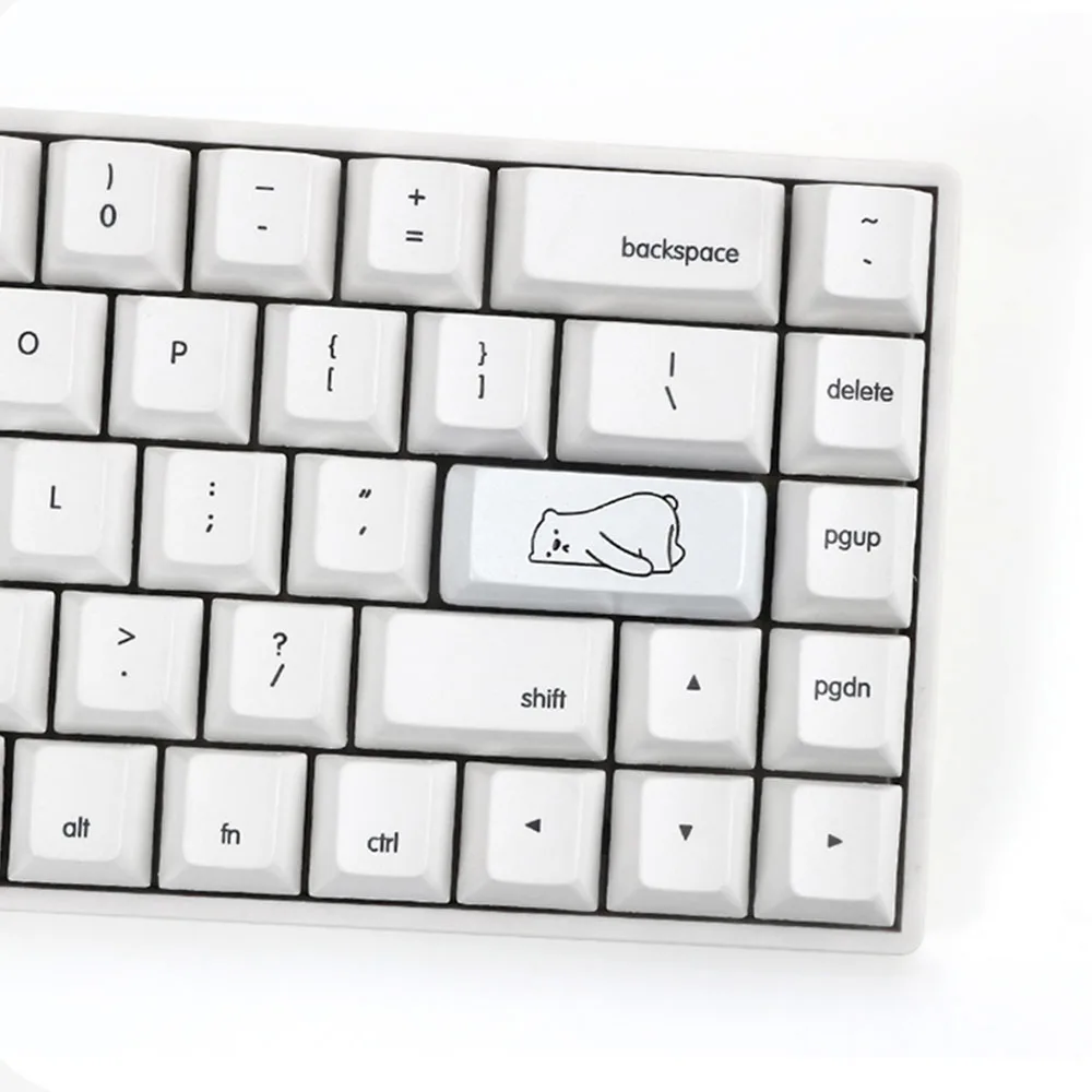 White Bear CNC Aluminum Metal Key Cap Factory Original Height No Backlit For Gross Axis Switch Mechanical Keyboard Keycaps