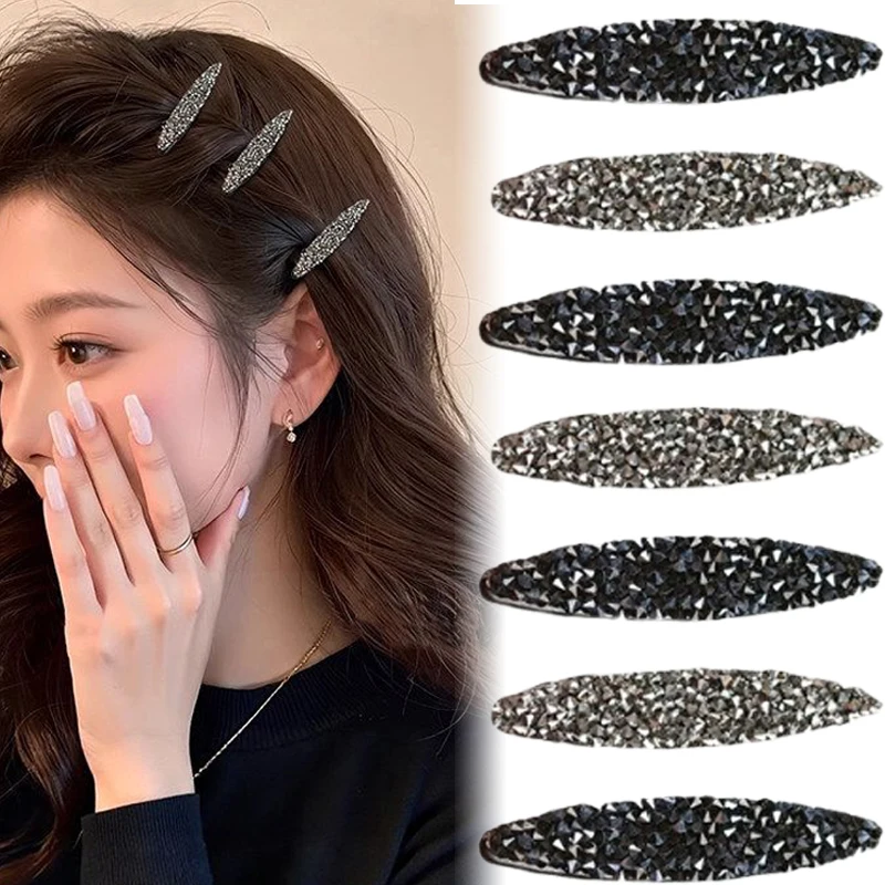 

1/10pcs Womens Vintage Hairpins Blingbling Oval Bangs Small Clips Side Hair Clip for Hairstyling Tools Wedding Party Accessory