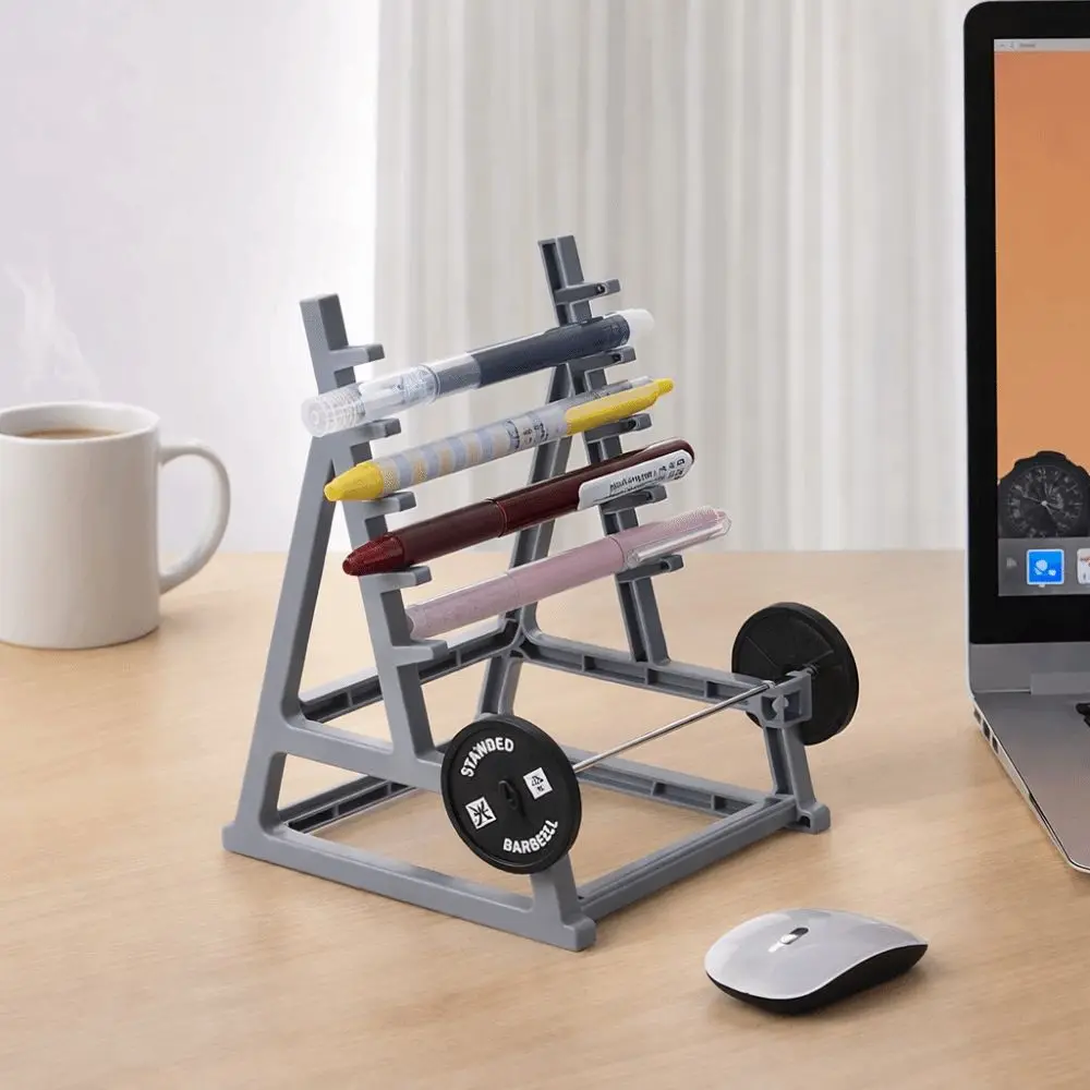 Gift Giving Fitness Themed Barbell Rack Pen Rack Stylish Decor Pen Holder Pen Organizer Gift Giving