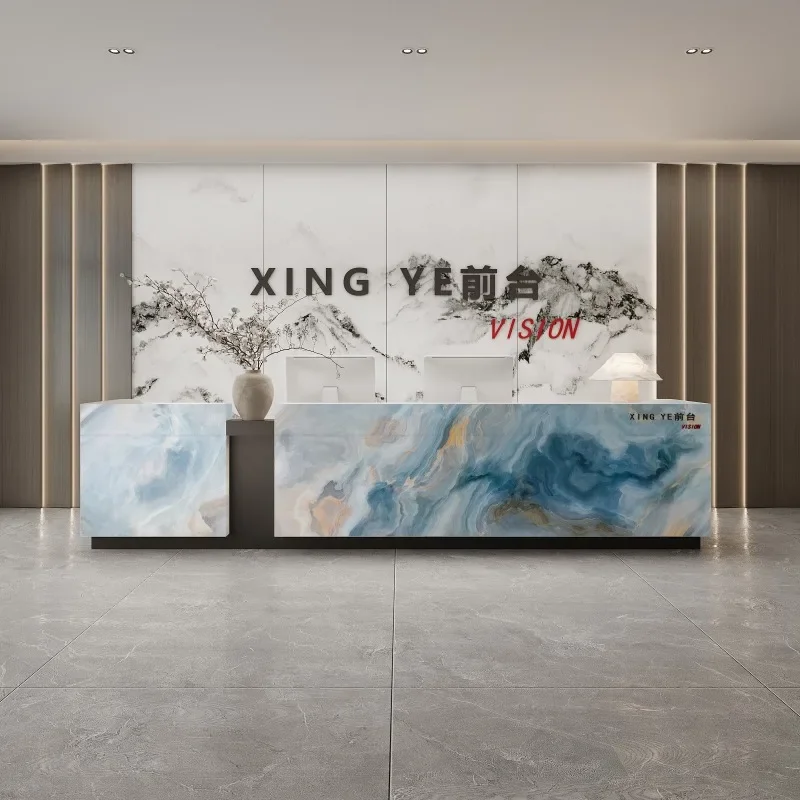 a*-Company Design Reception Desks Long Modern Shop Beauty Bar Luxury Hotel Reception Desks Restaurant Lounge Furniture/.