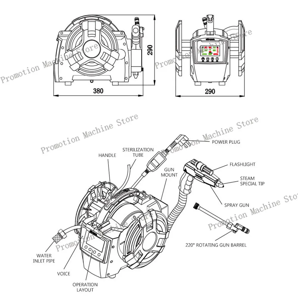 آلة تنظيف البخار ذات درجة الحرارة العالية والضغط العالي، الأجهزة المنزلية، مضخة تنظيف البخار لتكييف الهواء