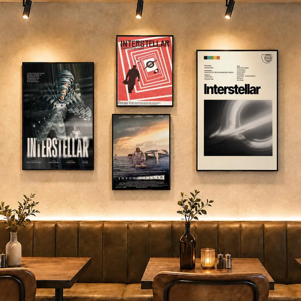 Sci-Fi Movie I-InterstellarS Poster Vintage Retro Anime Poster Stickers Peel and Stick Wall Art Home Decor