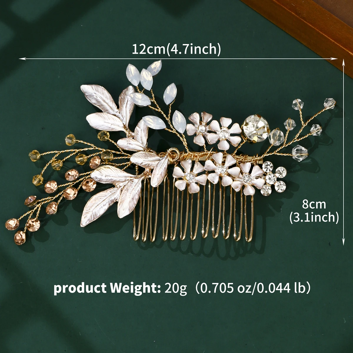 Fashion Palace Vintage Alloy Flower Handmade Bridal Plug Comb Luxury Rhinestone Pearl Hair Comb Bridal Wedding Hair Accessories image 6