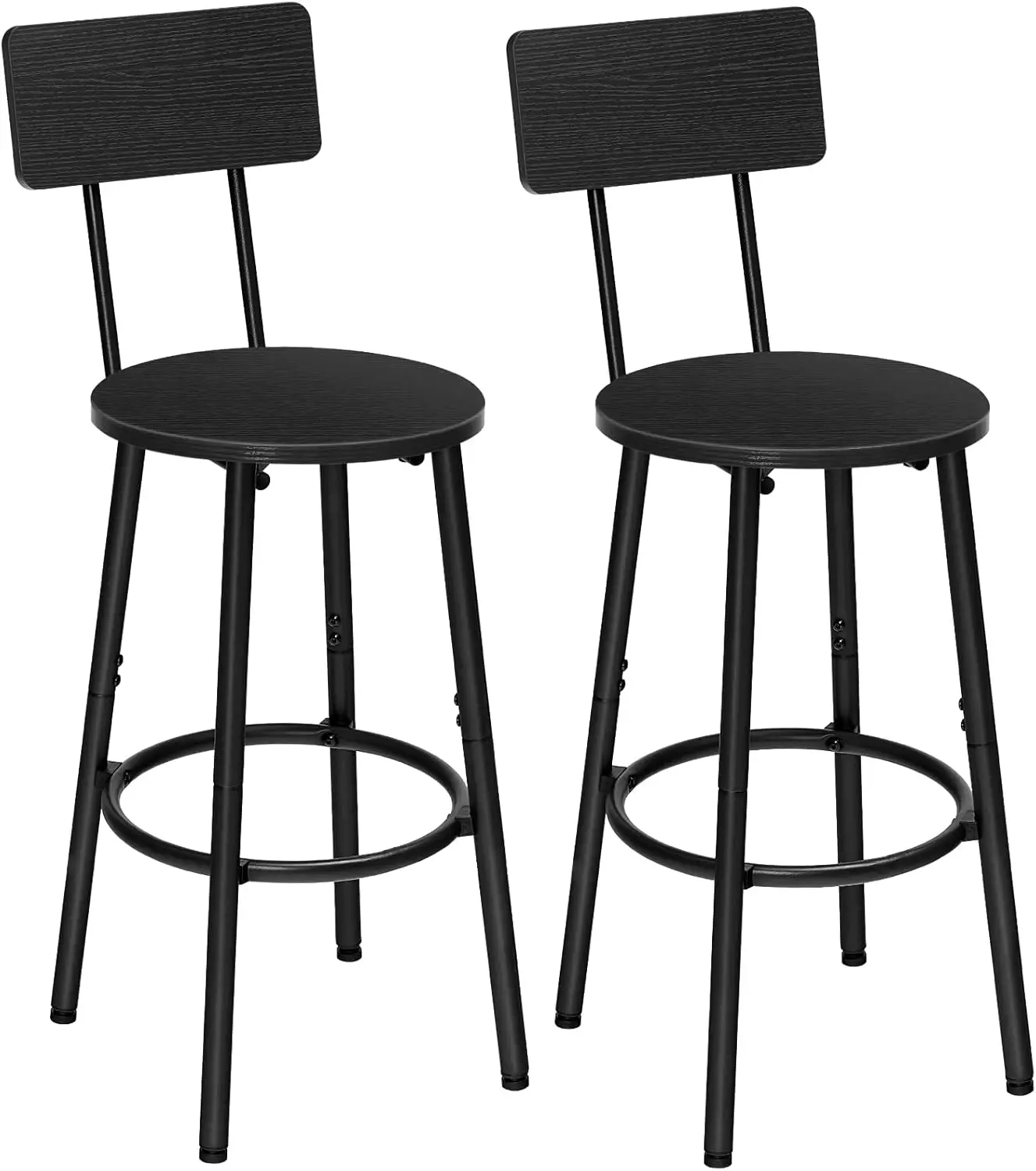 

Bar Stools,Set of 2 Round Bar Stools with Back,25.2" Bar Chairs for Kitchen Island, Dining Room,Counter Height Barstools, Easy