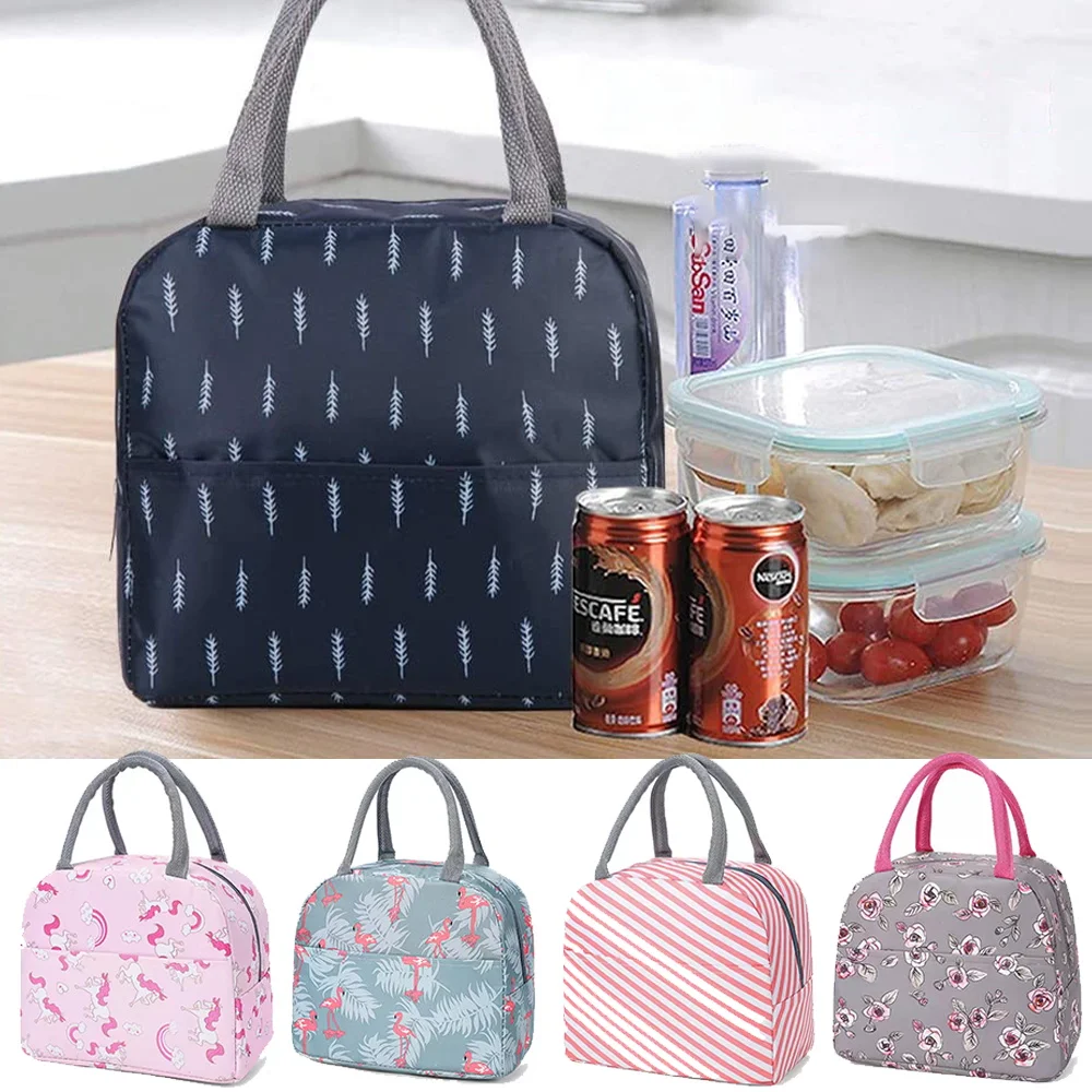 

Thermal Lunch Bags Canvas Dinner Handbag Picnic Travel Breakfast Box School Child Convenient Lunch Bag Food Tote Pack