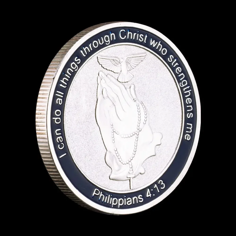 I Can Do All Things Through Christian Who Strengthens Lucky Collection Coins Doves of Peace Rodstaff Prayer Souvenirs Coins