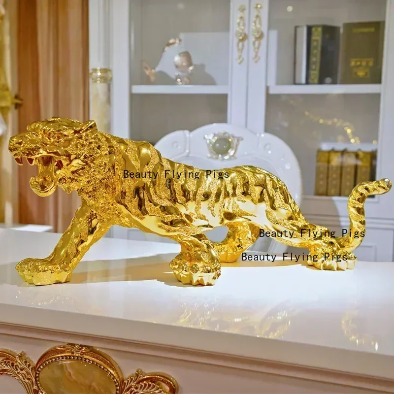 Resin Tiger Chinese Zodiac Tiger Home Decorations Natural Resin Making Birthday Gifts and Christmas Gifts Wedding decoration