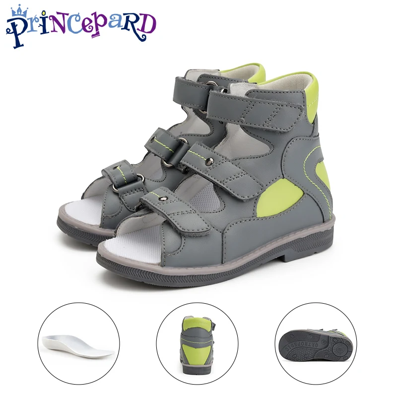 Child Orthopedic Sandals Princepard Boys Kids High Top Barefoot Corrective Flatfeet Shoes with Arch Support Size 20-35