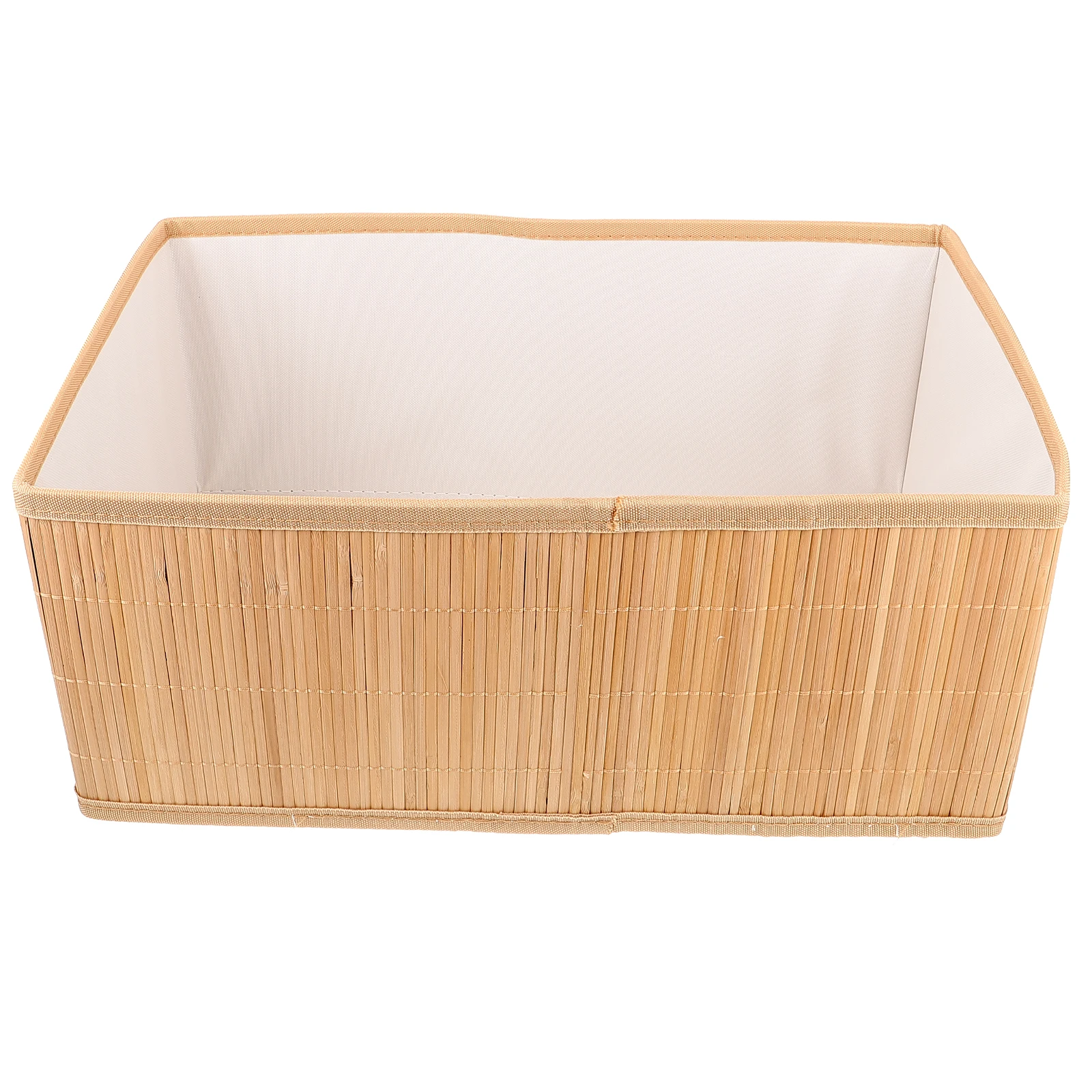 

Bamboo Storage Basket Foldable Large Capacity Wardrobe Desk Organizer Home Sundries Container Weave Clothes Bin