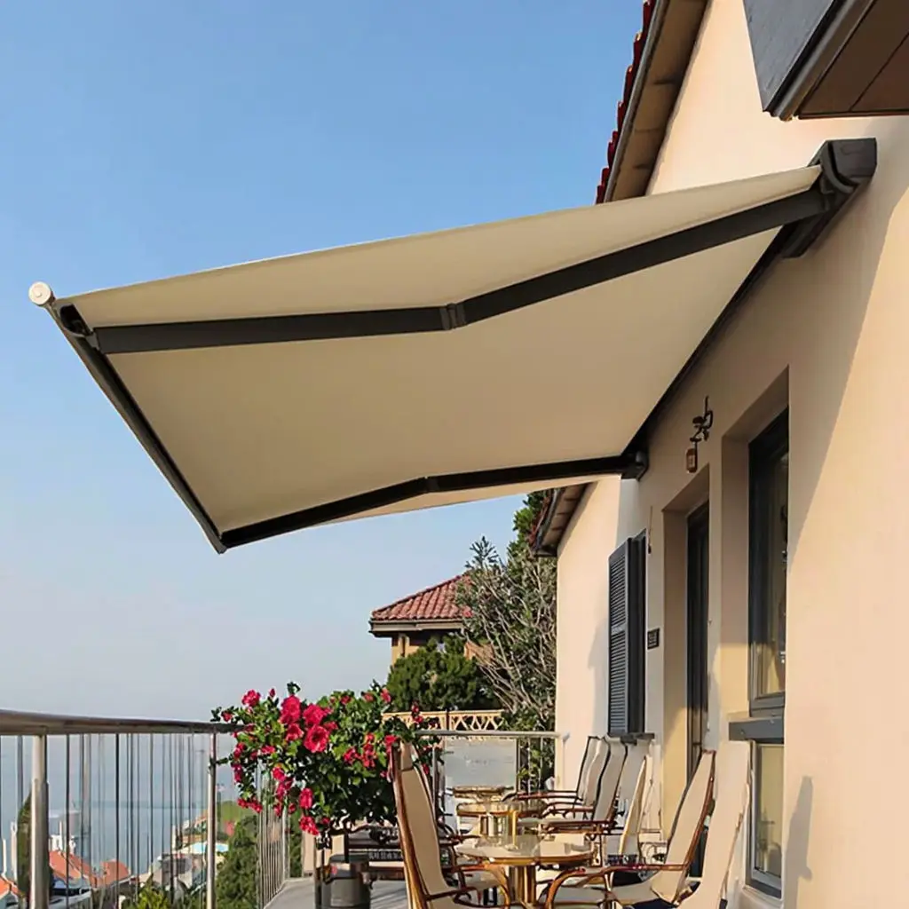 Sturdy Aluminum Alloy Frame Waterproof Fabric Sunshade Outdoor UV Protection Leisure Canopy Fashionable Exterior Design Awning