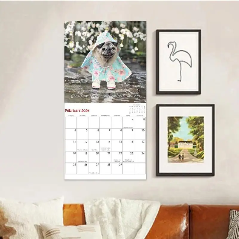 Pug Calendar 2024 12 X 12Inch Animal Calendar With Cute Pug Images Cute Pug Images Animal Calendar Family Planner & Daily Organi