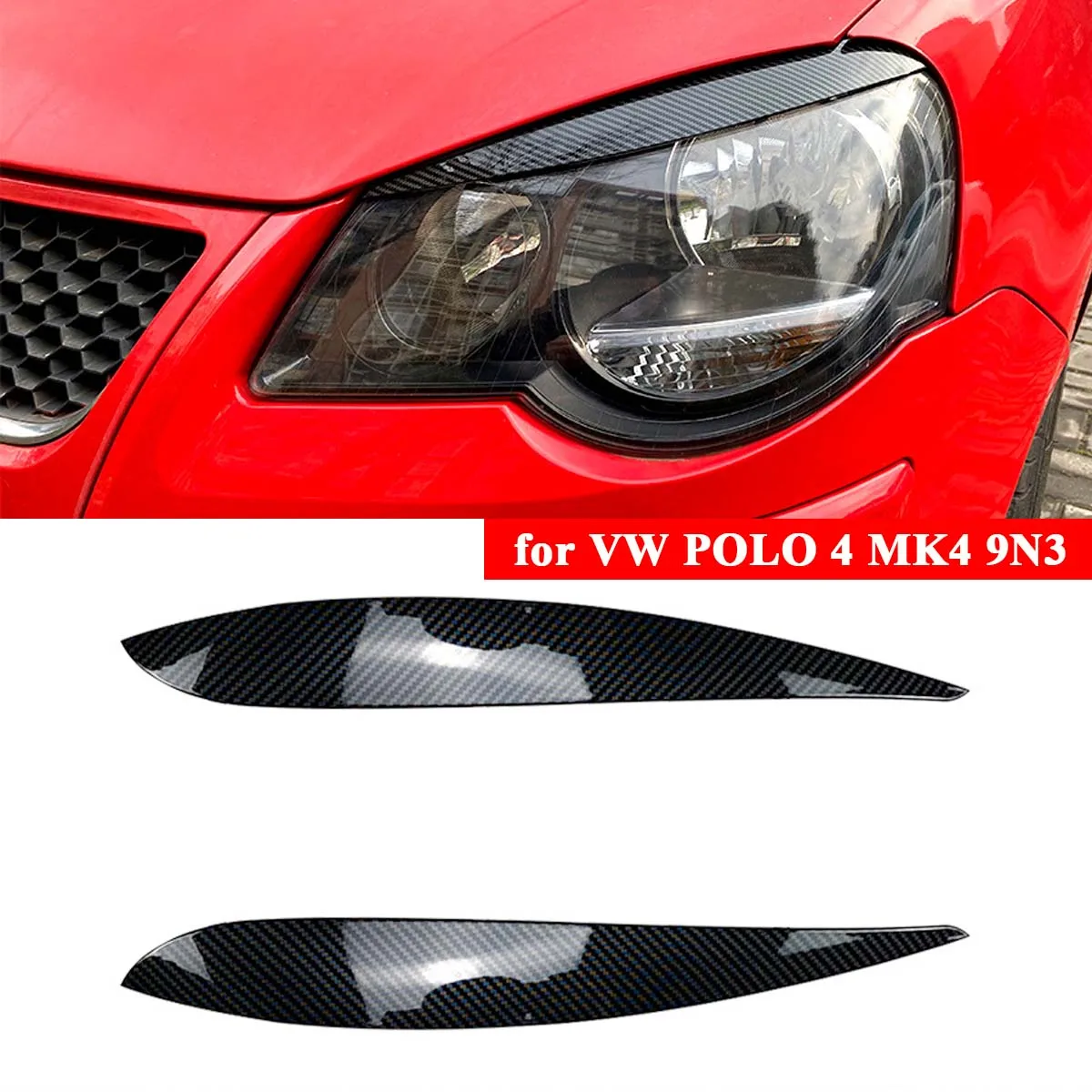 

Evil Eye Lid for VW POLO 4 MK4 9N3 GTI R32 TDI 2005-2009 Front Headlight Eyebrows Eyelids Cover Stciker Body Kit Car Accessories