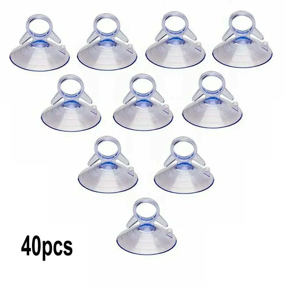 40Pcs Car Glass Windshield Sunshade Suction Cups Small PVC Sucker Car Window Suction Cup Hooks 5mm For Automotive Visor