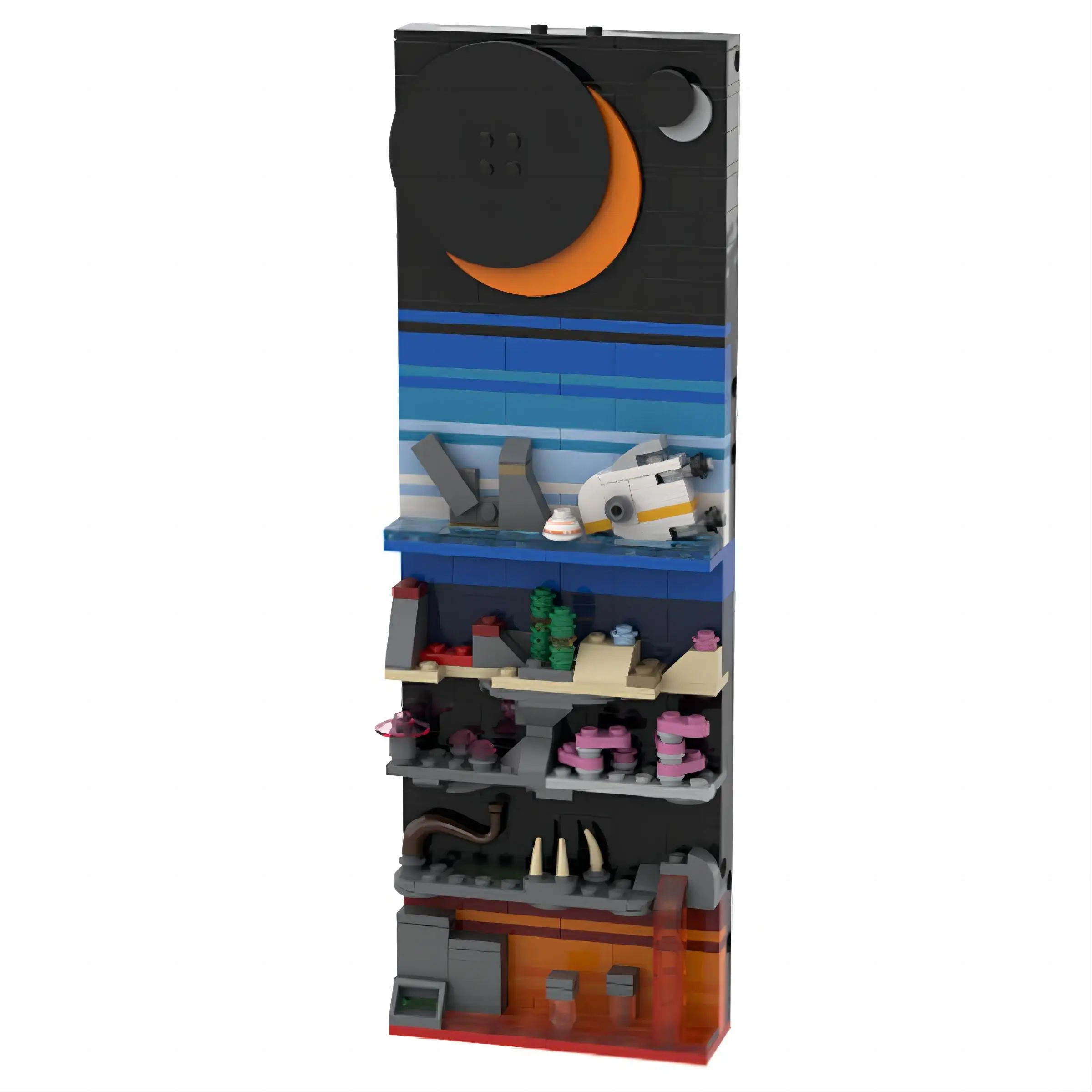 MOC Kreatives Postkarten-Modell „Tiefsee-Reise“ U-Boot-Baustein-Set DIY Erwachsenen-Puzzle Bausatz Spielzeug Geburtstagsgeschenk Dekoration – Detail 4