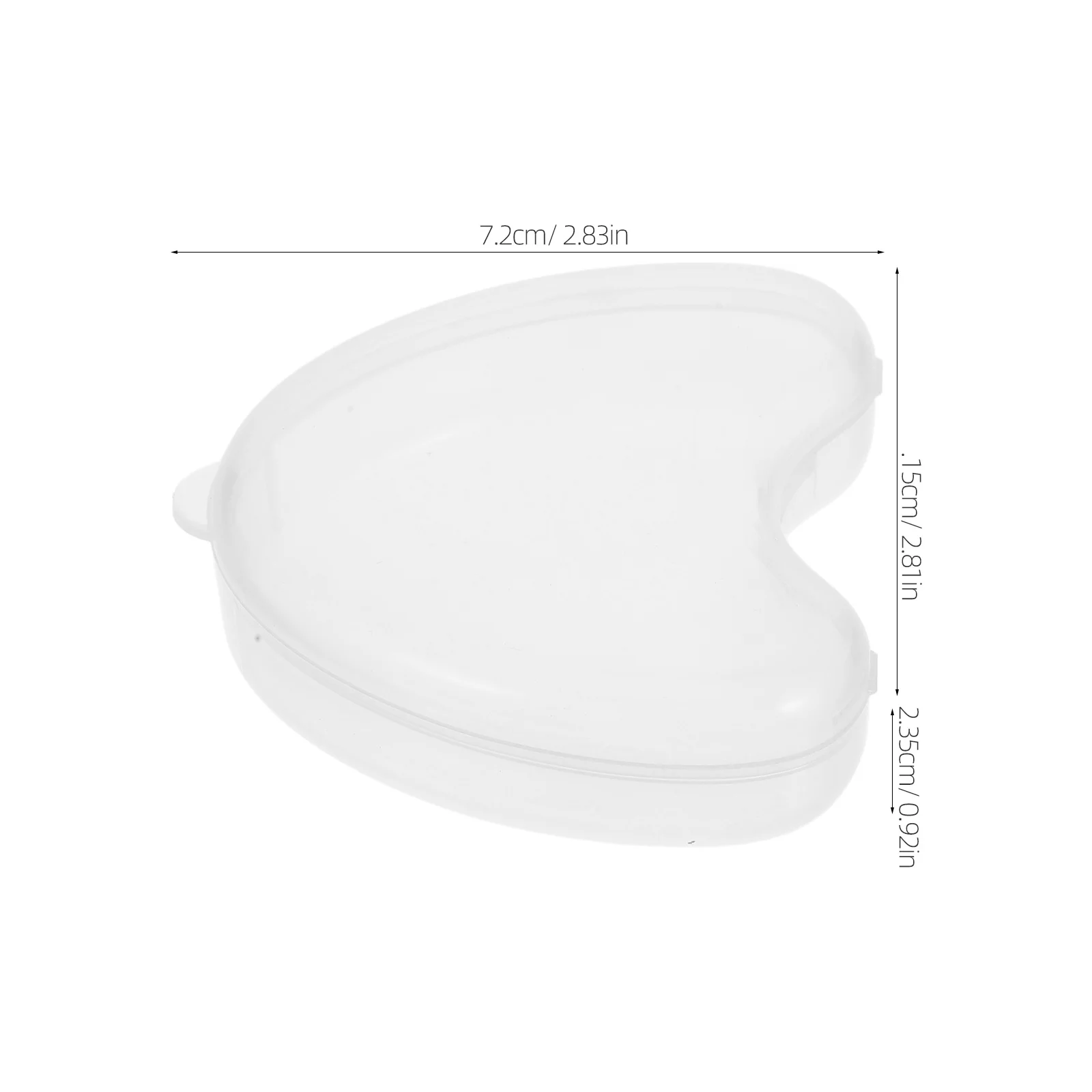 صندوق تخزين طقم الأسنان شفاف صغير على شكل قلب حافظة حماية الأسنان للأسنان الكاذبة التجنيب المحمولة صندوق أسنان السفر البلاستيك #3