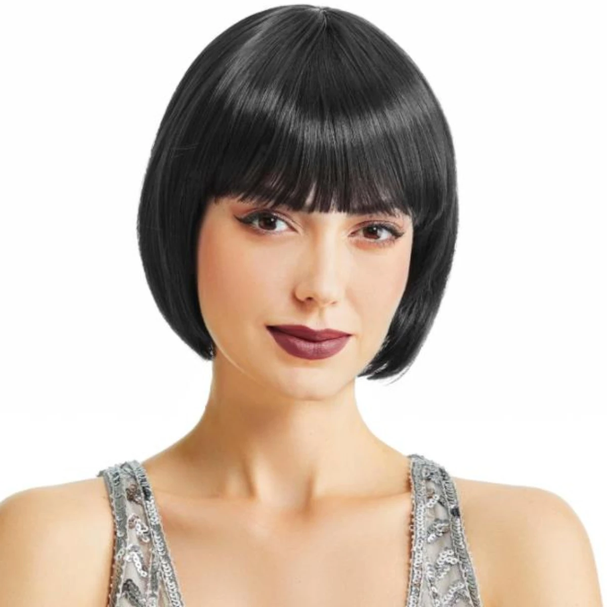 Short Bob Wig With Bangs Synthetic Wigs For Women Black Blonde Pink Lolita Cosplay Party Natural Hair Perruque Bob