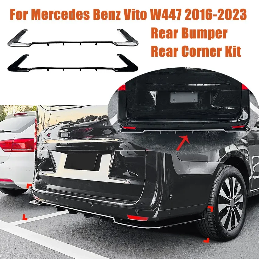 for 2016-2023 Mercedes-Benz Vito W447 car trunk bumper rear corner spoiler body kit rear lip rear lip spoiler modification