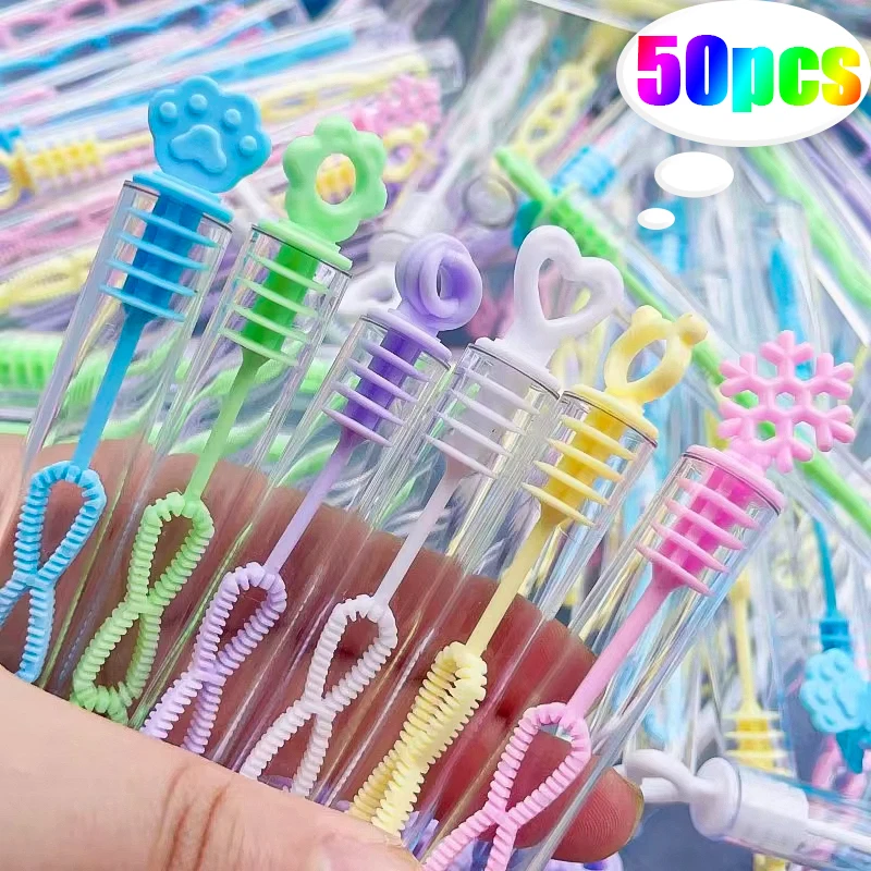 50pcs Mini Cute Bubble Empty Tube Toy Kids Birthday Party Favors School Gifts Wedding Guests Souvenirs Toy Rewards for Kids