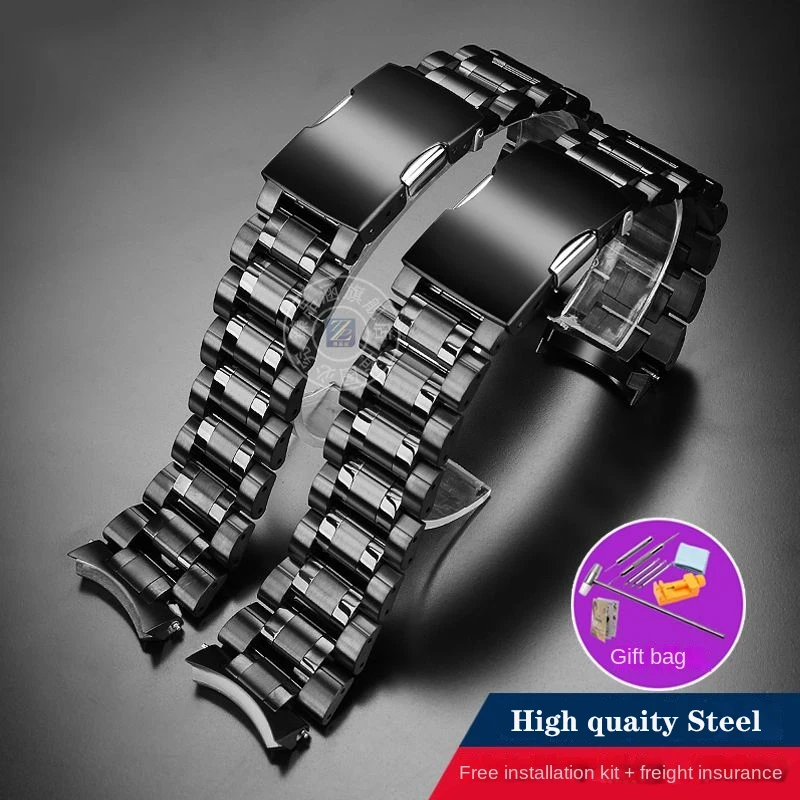 22mm Solid Cruved End Watch Chian for Citizen Sky Eagle JY8074 Evangelion Warrior EVA Co branded Steel Bracelet Metal Watch Band