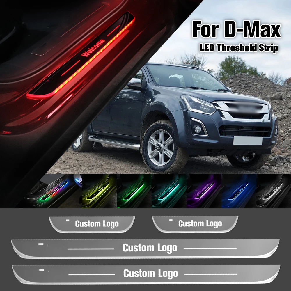 

For Isuzu D-Max DMax D Max 2002-2023 Car Door Sill Light Customized Logo LED 2019 2020 Welcome Threshold Pedal Lamp Accessories