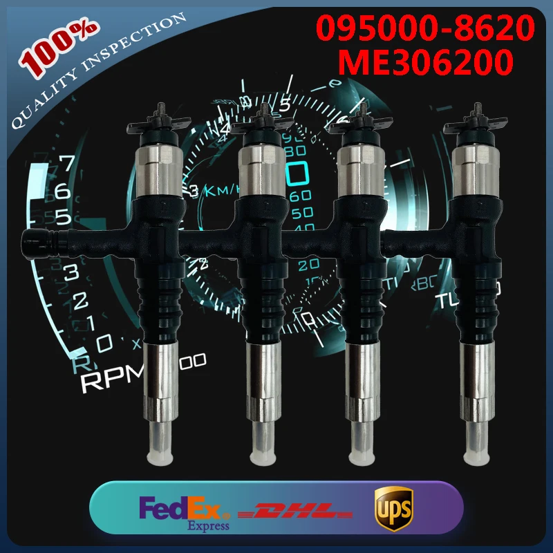 

4PCS 095000-8620 ME306200 ME307085 Common Rail Injector for Mitsubishi Truck FH FK FM 6M60 6M60T Diesel Engine