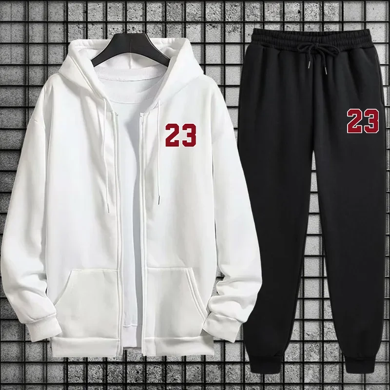 Hoodies Sweatpants Men's Tracksuit 2 Piece Set Autumn Winter Daily Casual Sporty Jogger Suit Male Fashion Outfit