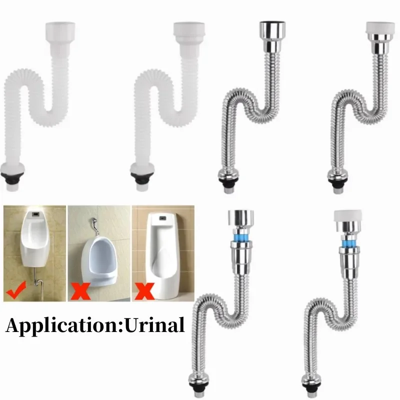 Urinal Drain Pipe Fittings Deodorant Universal Wall-mounted Connecting Tube Shower Drain Siphon for Bathroom Toilet Accessories