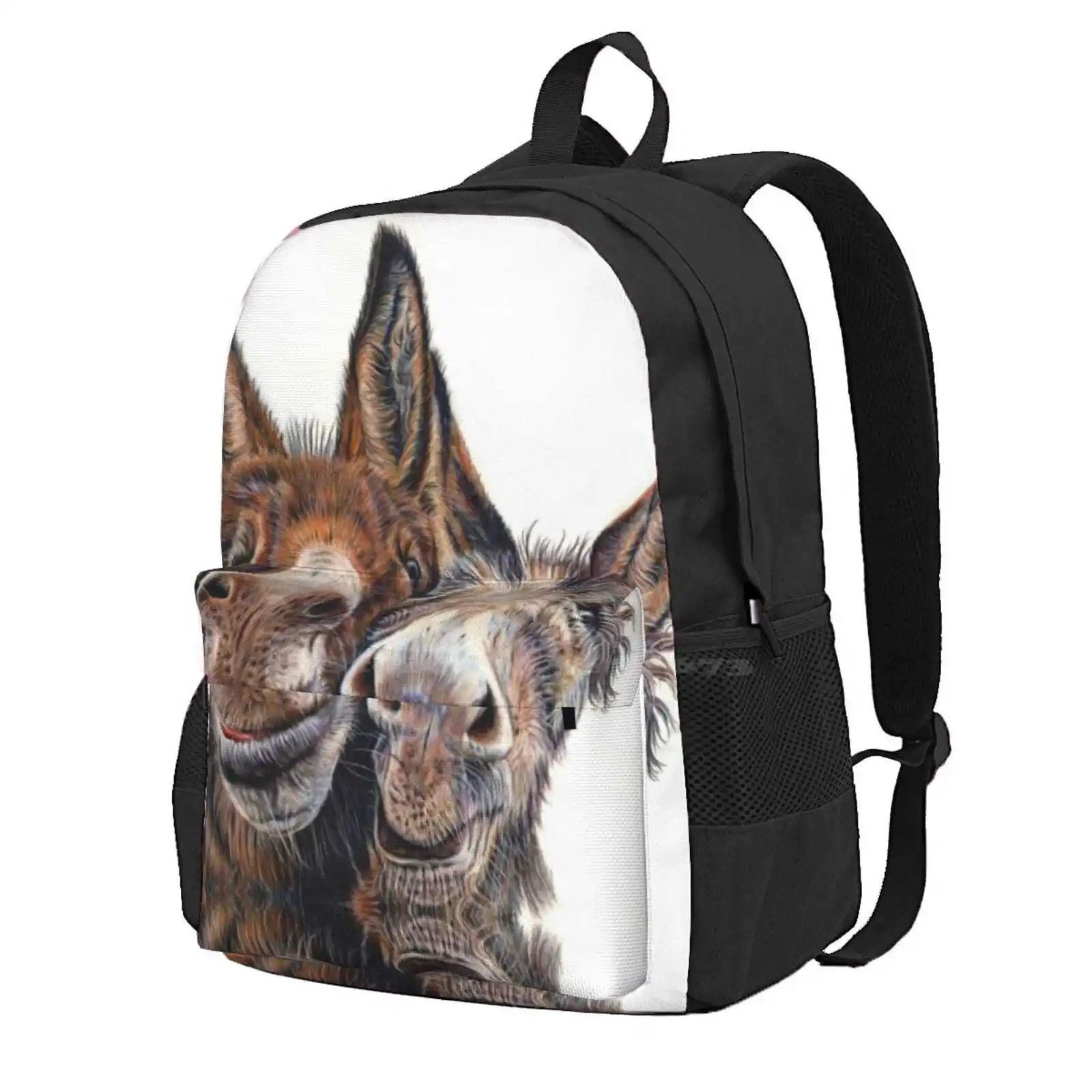 Donkeys - Hee Haw Hot Sale Schoolbag Backpack Fashion Bags Donkeys Animal Cute Hee Haw Burro Mule Horse Equine