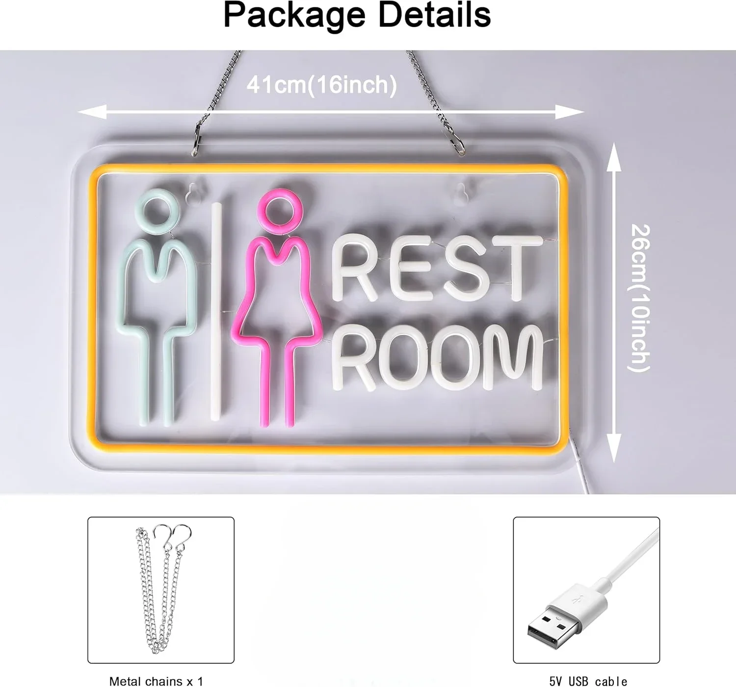 Toilet Neon Sign USB Dimmable LED Neon Light Sign Wall Art Decoration for Gameroom Bedroom Livingroom Bar Party Birthday Gifts