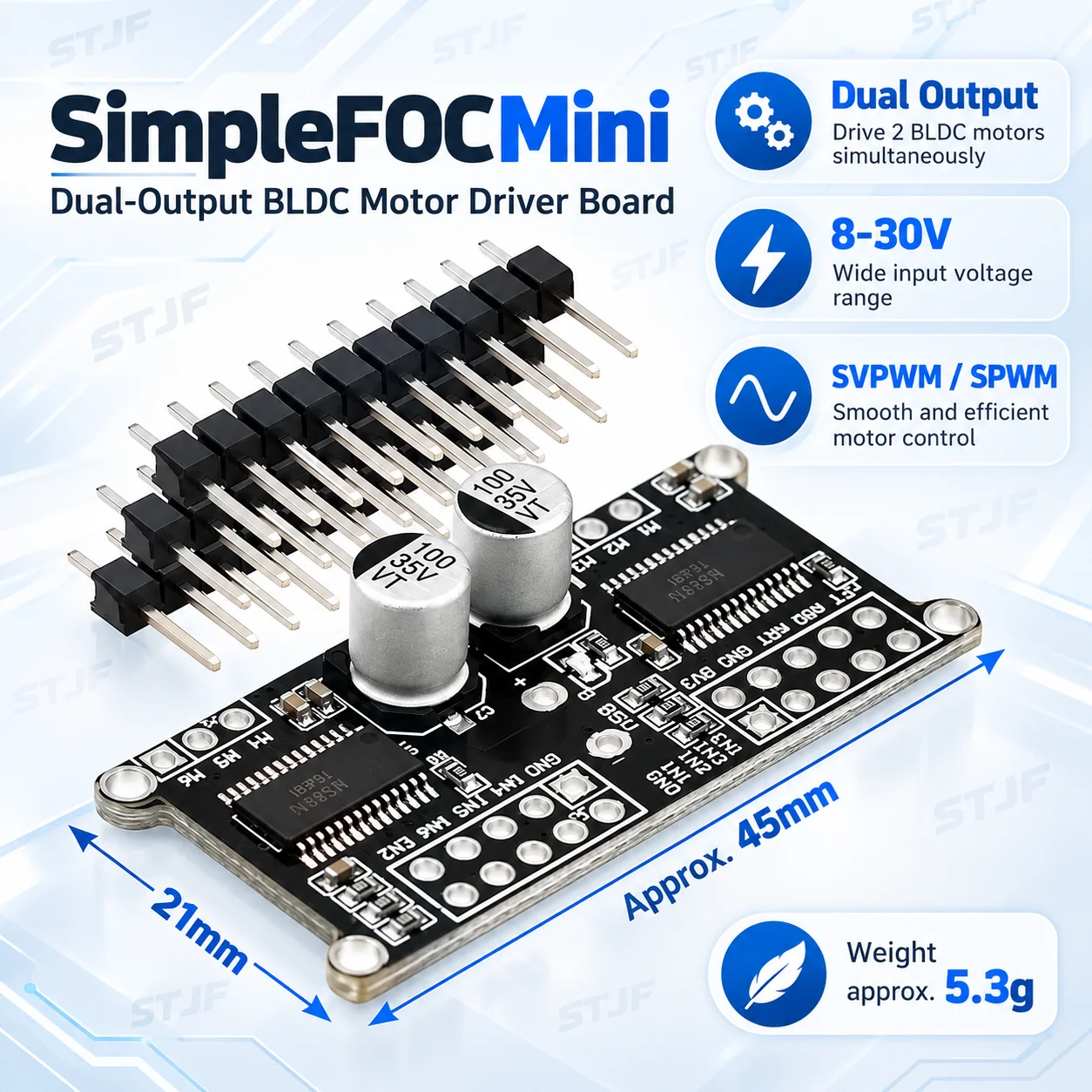 1PCS/lot  SimpleFOCMini DC brushless motor drive board FOC control driver SVPWM control algorithm