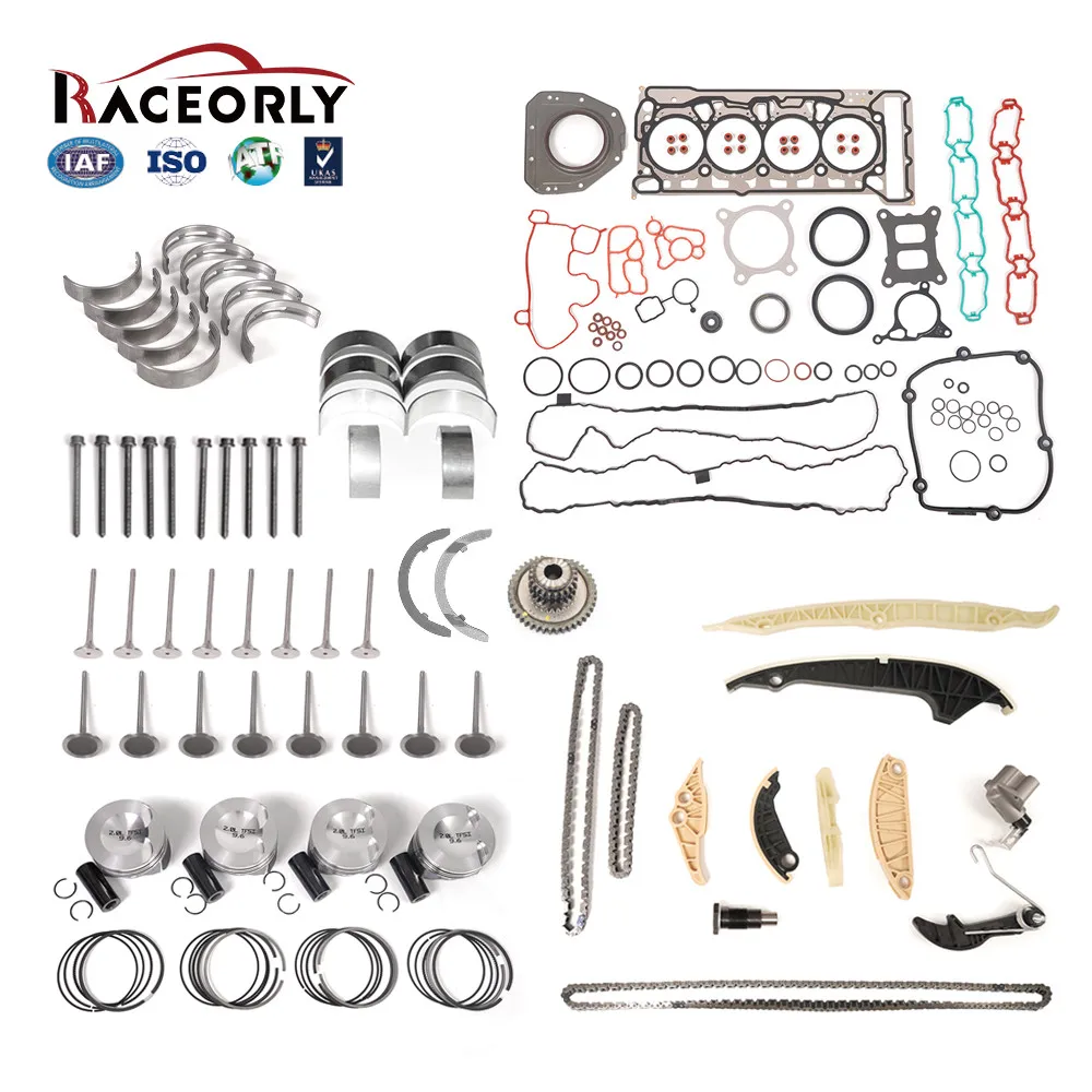 

RACEORLY Engine Rebuild Kit Piston +0.25mm For VW Audi 2.0L CNC CHH EA888 Gen3